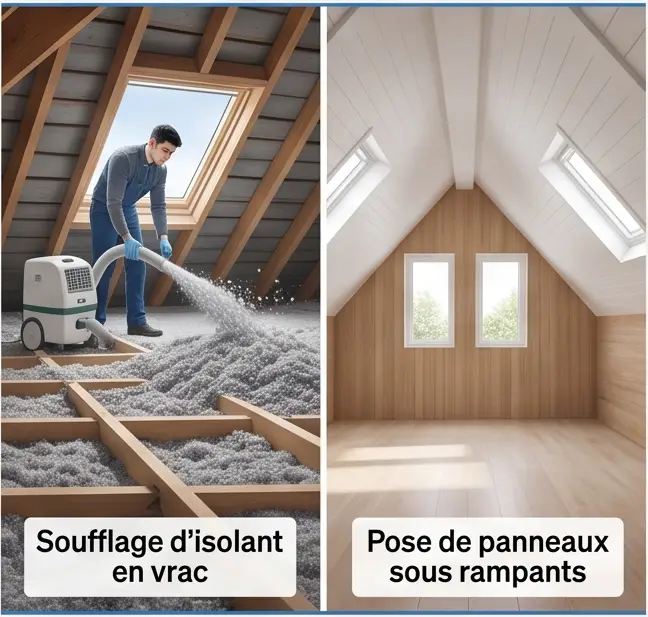 différence entre isolation aménagée et combles