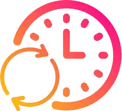 logo horloge chrono en vectoriel rose vers dégradé orange