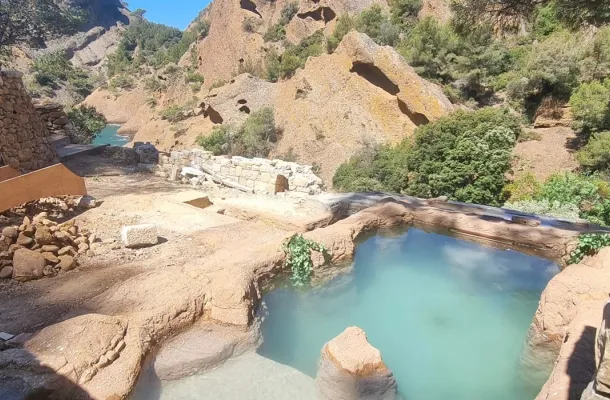 rochers artificiels autour d'une piscine imitation couleur pierre de la calanque